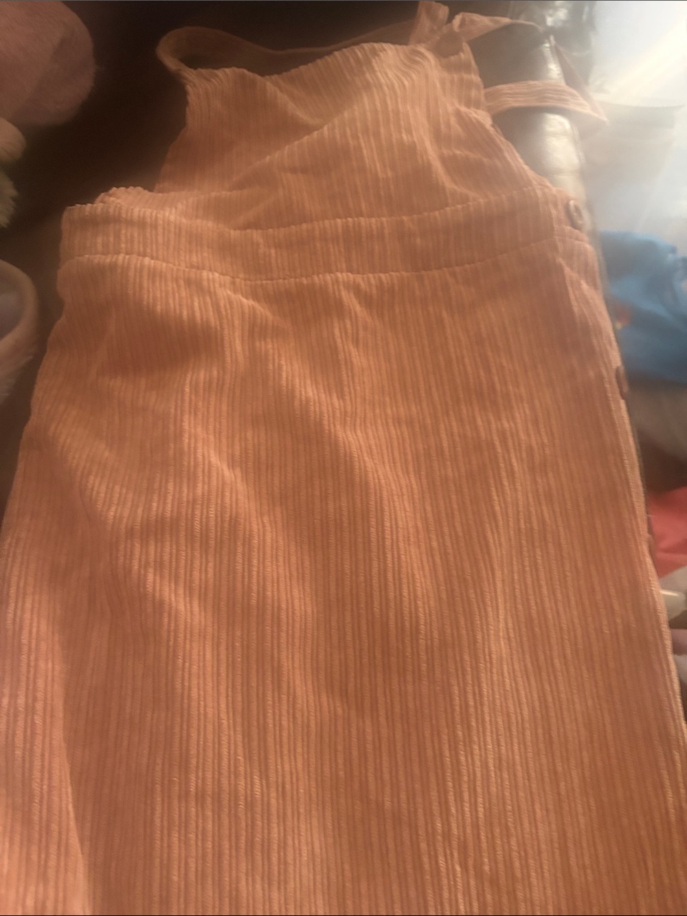 Women's Ribbed Midi Skirt in Peach